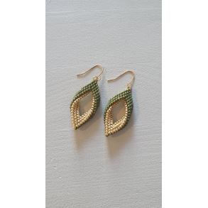 Twist rering- Kaki/ Guldfarvet