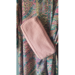 Strikket taske med kde, lys coral