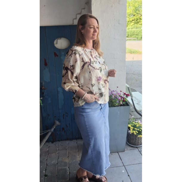 FLOW bluse med print
