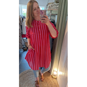 Wauw tunika kjole, rd/pink