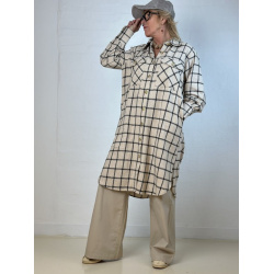 ASTON brushed check skjorte kjole, Gaspar