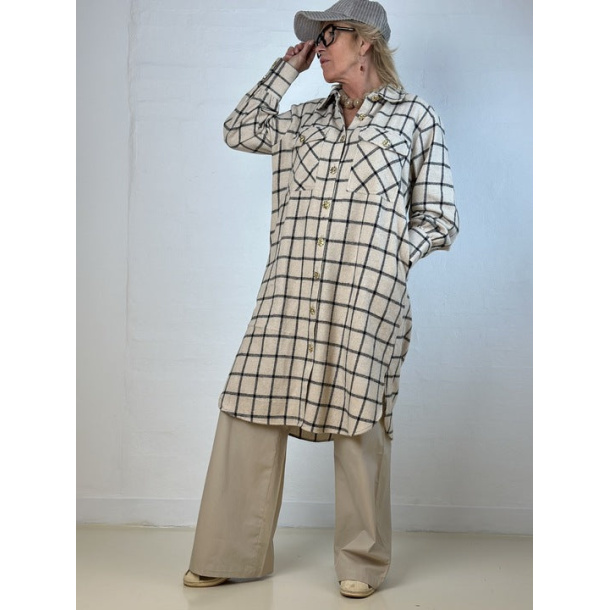 ASTON brushed check skjorte kjole, Gaspar