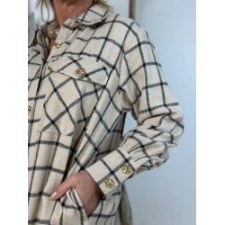 ASTON brushed check skjorte kjole, Gaspar