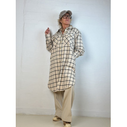 ASTON brushed check skjorte kjole, Gaspar