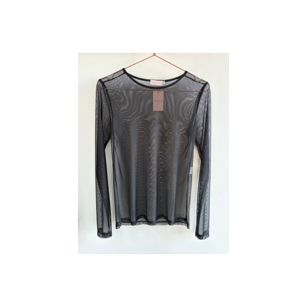 mesh bluse, sort