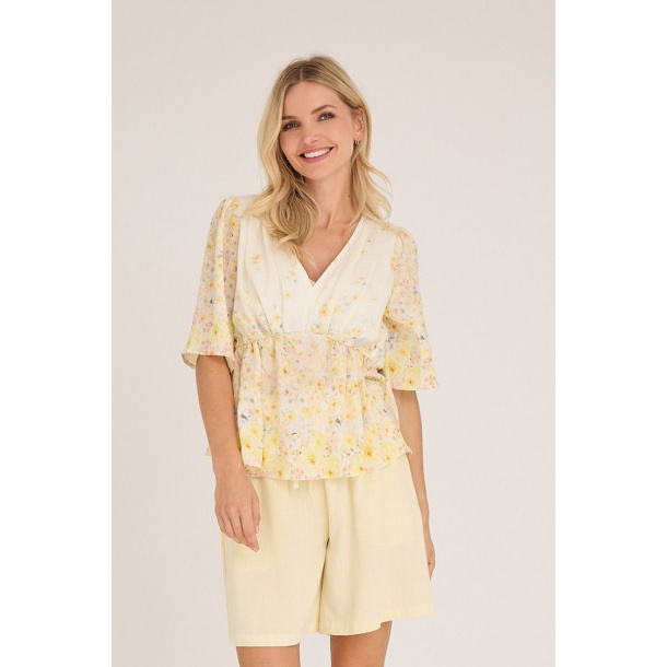 AURORA bluse, pale yellow