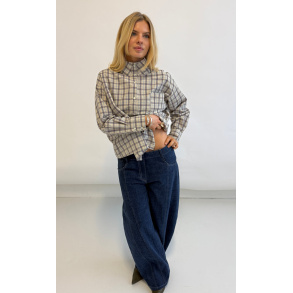 JESSIE check blue shirt, ternet skjorte, Continue