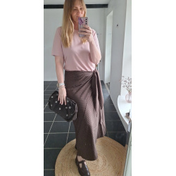 FQROSE finstrikket tshirt, pale mauve