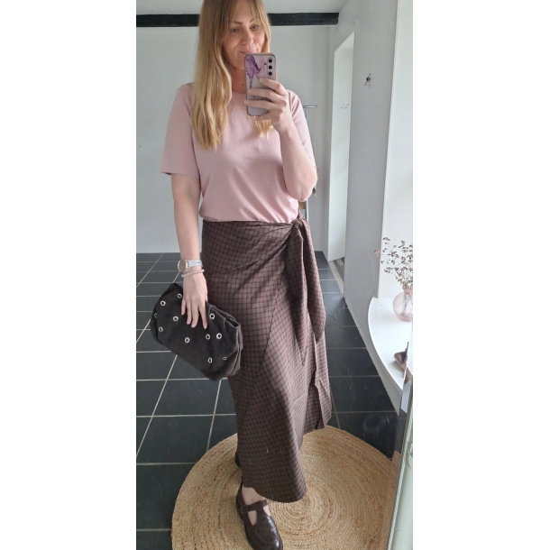 FQROSE finstrikket tshirt, pale mauve