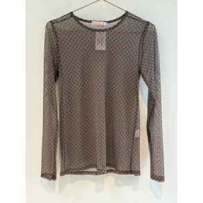 Mesh bluse, Brun dot