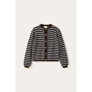 Noella N-Mertice Knit Cardigan Brown Blue Stripe