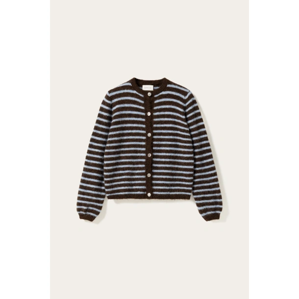 Noella N-Mertice Knit Cardigan Brown Blue Stripe