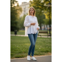 Let bluse, hvid,  Boho love