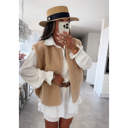 Beige TEDDY Vest, Boho love