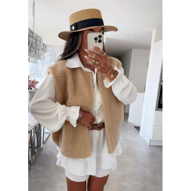 Beige TEDDY Vest, Boho love