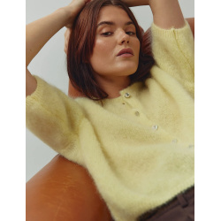 N- LORELL Knit Cardigan, Light Yellow